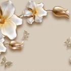 Miniatura fototapety Prächtige goldene Blumen 3D