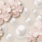 Miniatura fototapety Rosa Blumen mit Perlen 3D