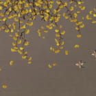 Miniatura fototapety Goldenes Laub und Vögel