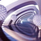 Miniatura fototapety Lila Korridor und 3D-Kugeln