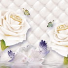 Miniatura fototapety Rosen mit Schwänen 3D