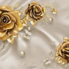 Miniatura fototapety Wunderschöne goldene Rosen 3D
