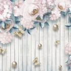 Miniatura fototapety Märchenhafte Rosen und Schmetterlinge
