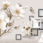 Miniatura fototapety Blumen und Quadrate 3D