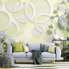 Miniatura fototapety Weiße Orchideen und Ringe we wnętrzu salonu