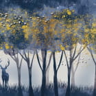 Miniatura fototapety Hirsche in einem dichten Wald