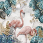 Miniatura fototapety Flamingos in den Tropen 3D