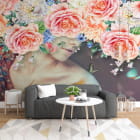 Miniatura fototapety Riesiger Blumenkranz we wnętrzu salonu