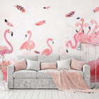 Miniatura fototapety Majestätische Flamingos we wnętrzu salonu