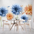 Miniatura fototapety Bunte Blumen 3D we wnętrzu kuchni