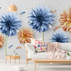 Miniatura fototapety Bunte Blumen 3D we wnętrzu salonu