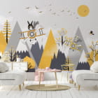 Miniatura fototapety Flug über die goldenen Berge we wnętrzu pokoju dziecka