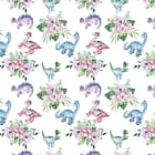 Miniatura fototapety Niedliche Dinosaurier in Blumen