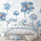 Miniatura fototapety Blau blühender Lotus we wnętrzu sypialni