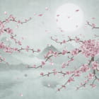 Miniatura fototapety Sakura unter dem Mond