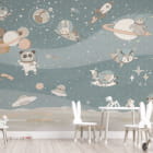 Miniatura fototapety Kleine Astronauten we wnętrzu pokoju dziecka