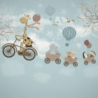 Miniatura fototapety Tiere auf einem Fahrrad