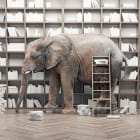 Miniatura fototapety Elefant im Raum 3D