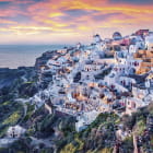 Miniatura fototapety Sonnenaufgang auf Santorini