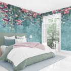 Miniatura fototapety Wunderschöne tropische Blumen we wnętrzu sypialni