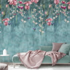 Miniatura fototapety Wunderschöne tropische Blumen we wnętrzu salonu