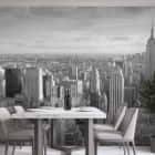 Miniatura fototapety Schwarz-weißes New York we wnętrzu kuchni