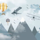 Miniatura fototapety Flug über verschneite Berge