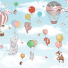 Miniatura fototapety Niedliche Tiere auf Luftballons