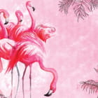 Miniatura fototapety Wunderschöne Flamingos, Aquarell