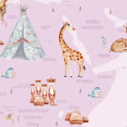 Miniatura fototapety Weltkarte auf rosa Hintergrund fragment #2