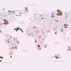 Miniatura fototapety Weltkarte auf rosa Hintergrund
