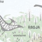 Miniatura fototapety Karte mit Dinosauriern auf den Kontinenten fragment # 1