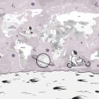 Miniatura fototapety Rosa Weltkarte mit Astro