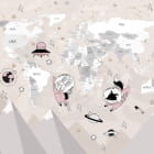 Miniatura fototapety Beige Karte mit Astronauten