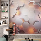 Miniatura fototapety Geometrisches Sechseck we wnętrzu pokoju nastolatka