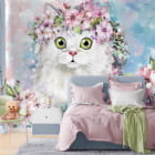 Miniatura fototapety Grünäugige Katze we wnętrzu pokoju dziecka