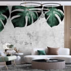 Miniatura fototapety Monstera auf Beton we wnętrzu salonu