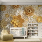 Miniatura fototapety Gelbe Blumen 3D we wnętrzu pokoju dziecka