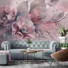 Miniatura fototapety Romantische Blumen auf Rosa we wnętrzu salonu