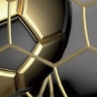 Miniatura fototapety Modischer Fußball im Golden Goal fragment # 1