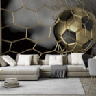 Miniatura fototapety Modischer Fußball im Golden Goal we wnętrzu salonu