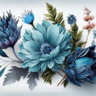 Miniatura fototapety Blaue Blumen im Hintergrund