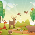 Miniatura fototapety Niedliche kleine Tiere auf der Lichtung