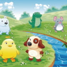 Miniatura fototapety Niedliche kleine Tiere am Fluss