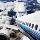 Miniatura fototapety Flugzeug über den Bergen