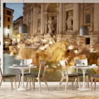 Miniatura fototapety Trevi-Brunnen we wnętrzu kawiarni