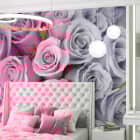 Miniatura fototapety Strauß rosa Rosen we wnętrzu sypialni
