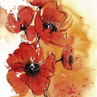 Miniatura fototapety Rote Blumen Aquarell