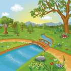 Miniatura fototapety Brücke über den Fluss