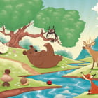 Miniatura fototapety Tiere am Fluss